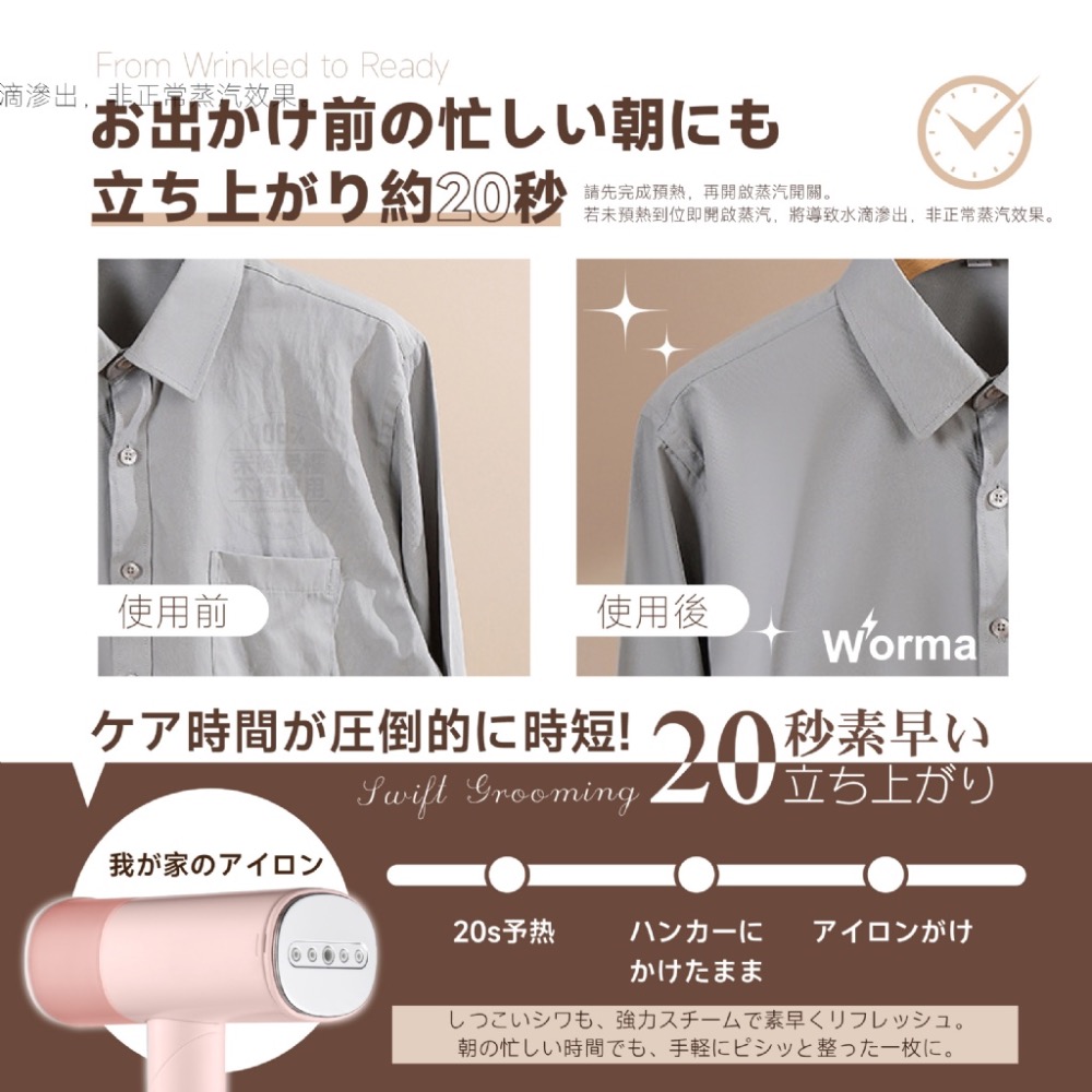 廠商現貨 Worma®2in1輕美型可摺疊手持熨燙機-細節圖3