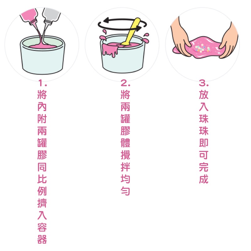 韓國AMOS 創意史萊姆-粉黃珠款-細節圖2