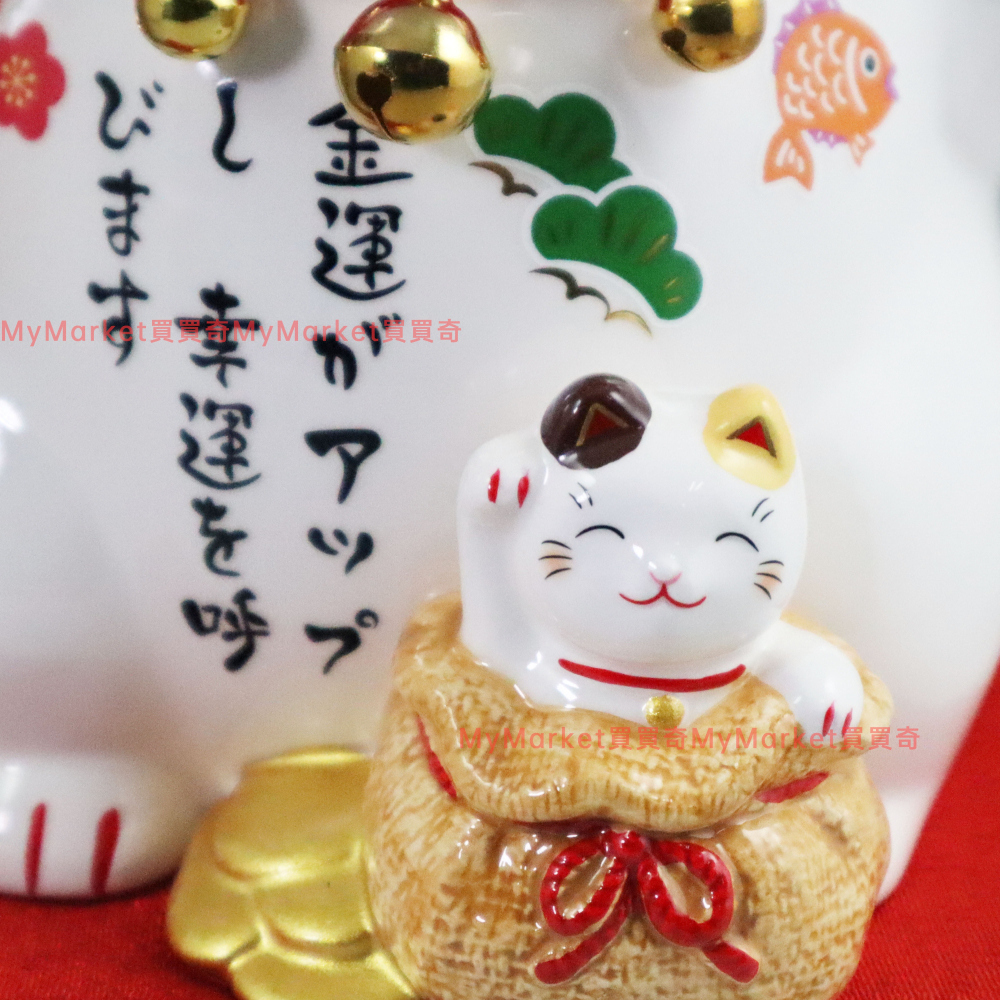 日本進口🌟招福開運貓(高17cm) 大號招財貓 開店送禮 開業禮品 風水開運 招財擺飾 開運 祈福 招財貓 陶瓷擺件-細節圖5