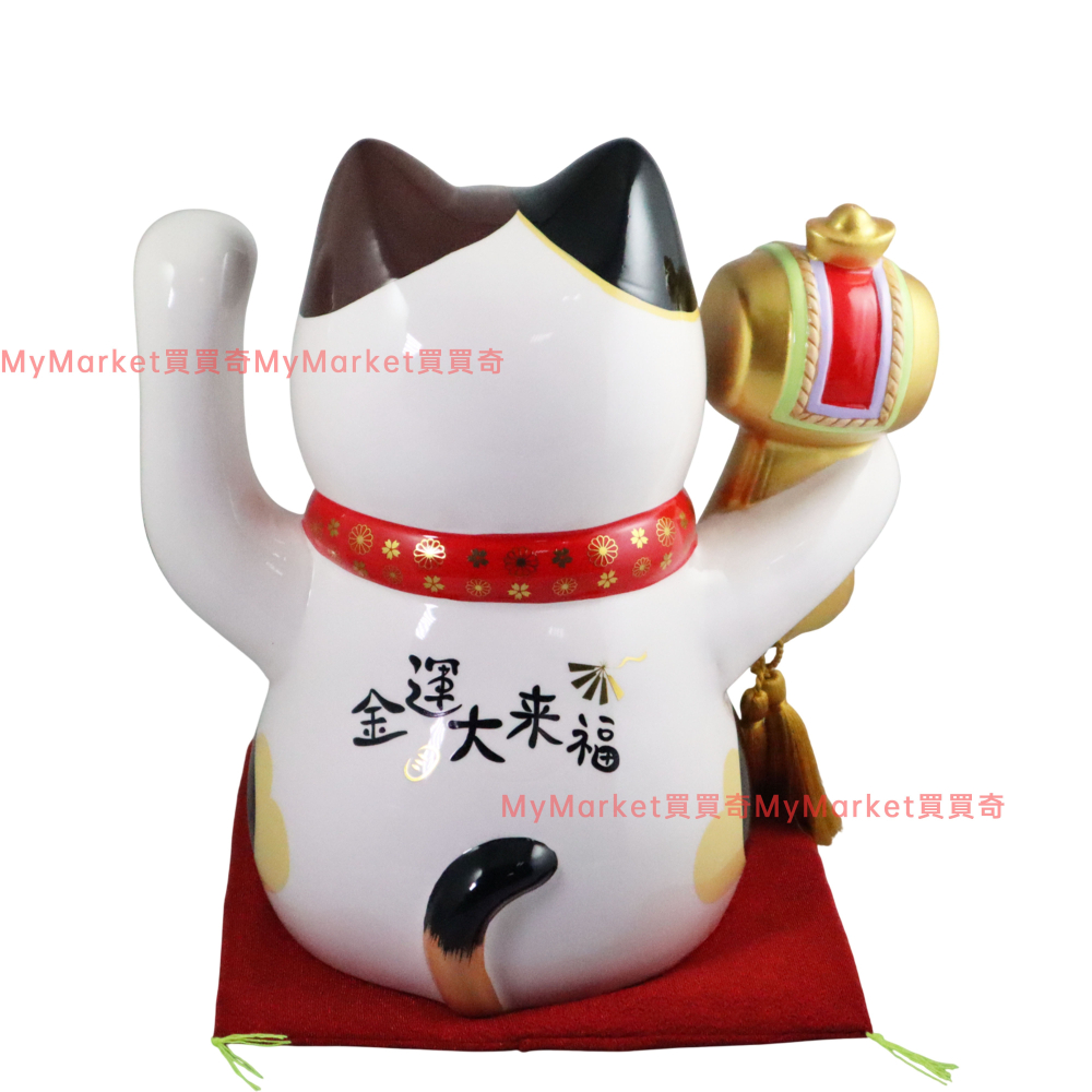 日本進口🌟招福開運貓(高17cm) 大號招財貓 開店送禮 開業禮品 風水開運 招財擺飾 開運 祈福 招財貓 陶瓷擺件-細節圖7