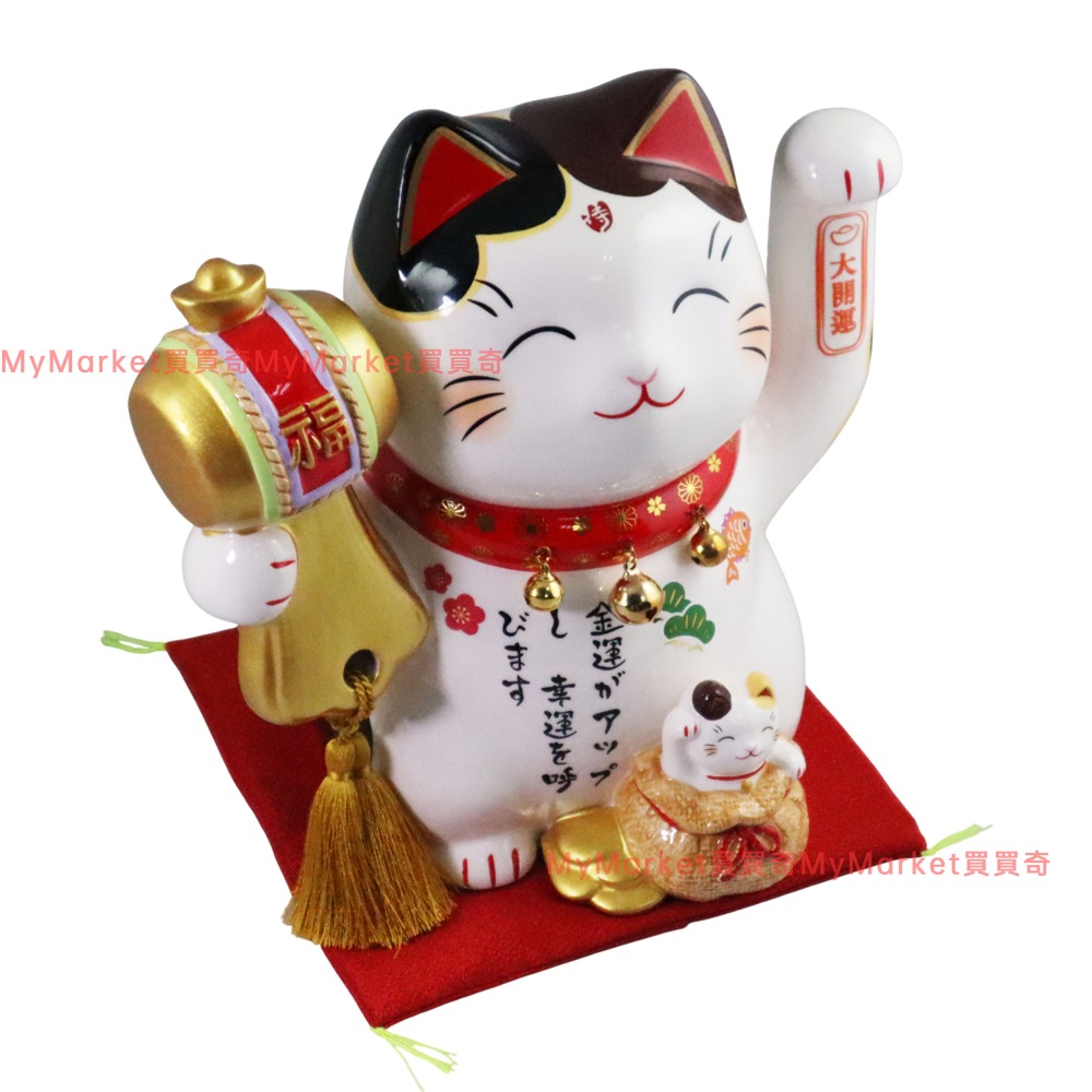 日本進口🌟招福開運貓(高17cm) 大號招財貓 開店送禮 開業禮品 風水開運 招財擺飾 開運 祈福 招財貓 陶瓷擺件-規格圖8