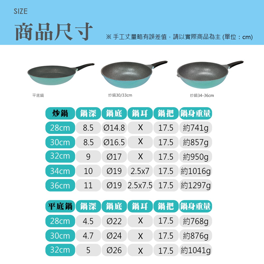 🌟韓國製🌟炒鍋 不沾鍋 平底鍋 炒菜鍋 煎鍋 CLARE可蕾爾 韓國不沾炒鍋28/30/32/34/36CM 不沾平-細節圖7