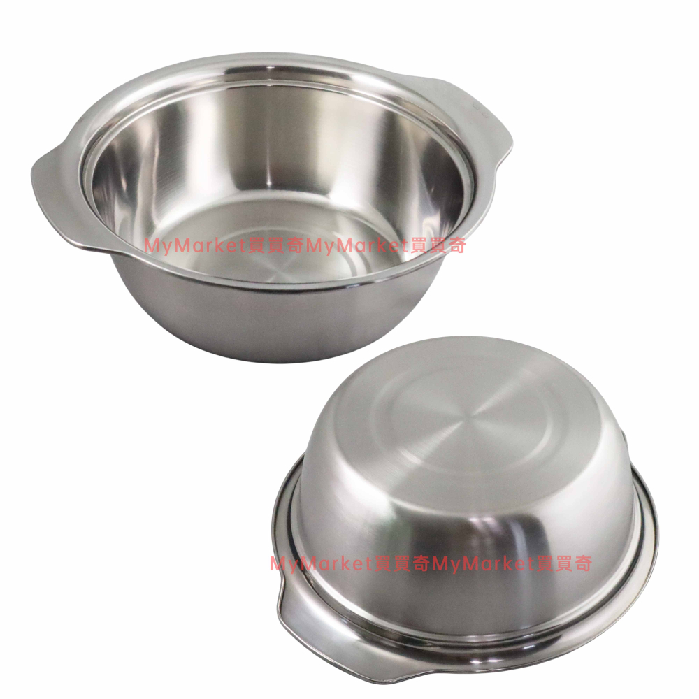 🌟304不銹鋼🌟瀝水籃 洗菜籃 不鏽鋼盆 不鏽鋼料理盆29cm 二件組 洗菜盆 洗米盆 漏盆 瀝水盆 調理盆 沙拉盆-細節圖3