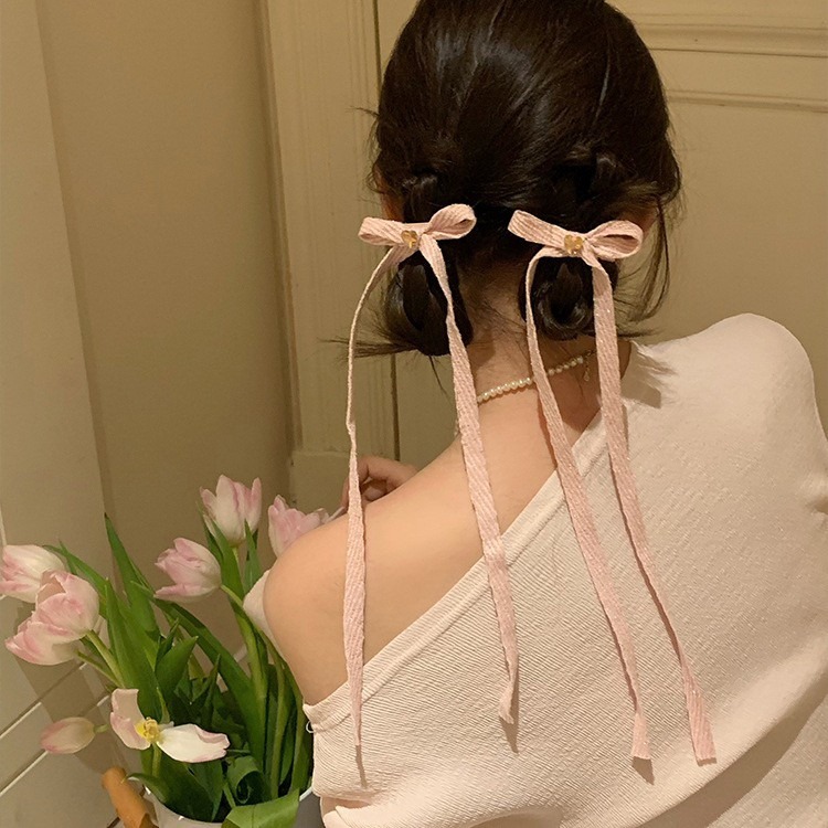 少女粉藍蝴蝶結髮夾（單入）-規格圖4