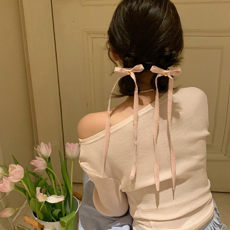 少女粉藍蝴蝶結髮夾（單入）-規格圖4