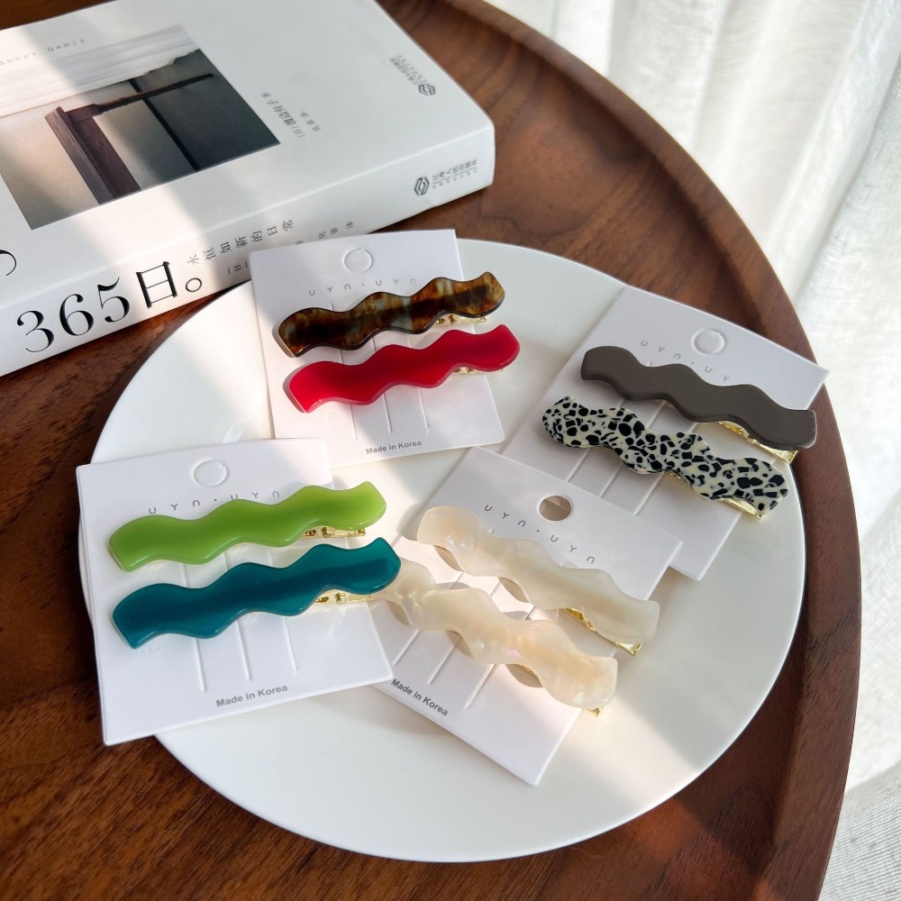 韓國人魚姬波浪鴨嘴髮夾（兩入一組）-細節圖3