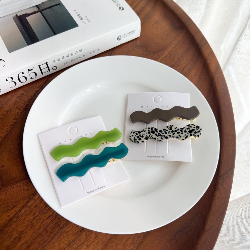 韓國人魚姬波浪鴨嘴髮夾（兩入一組）-細節圖5