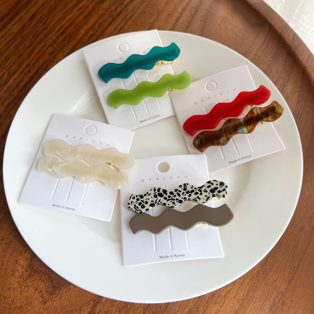 韓國人魚姬波浪鴨嘴髮夾（兩入一組）-細節圖6