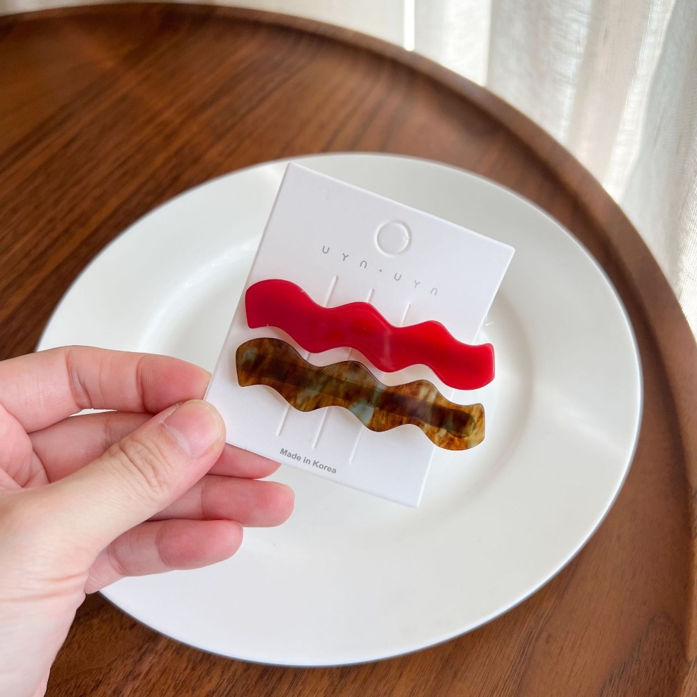 韓國人魚姬波浪鴨嘴髮夾（兩入一組）-細節圖7