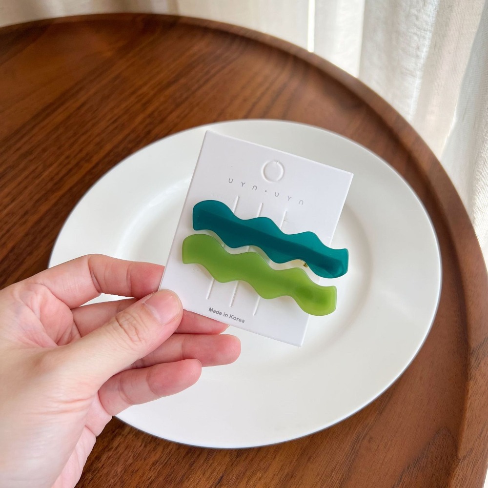 韓國人魚姬波浪鴨嘴髮夾（兩入一組）-細節圖8