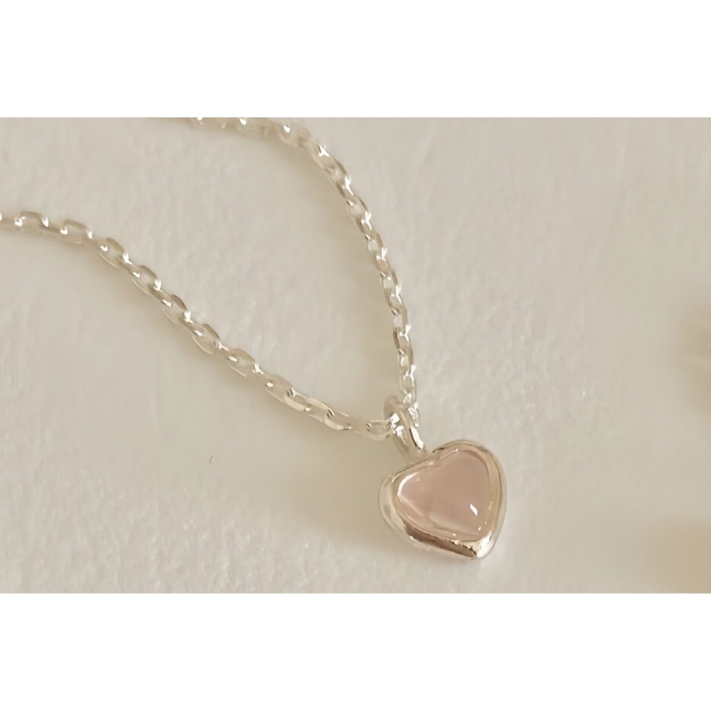 韓國天然水晶mini 愛心項鍊-細節圖10