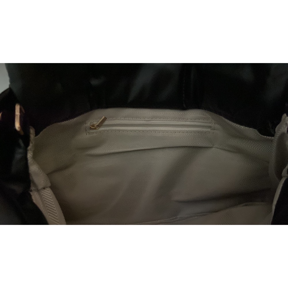 黑色菱格紋大容量側背包-細節圖3