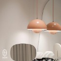 香菇吊燈-亮面藕粉-送白光燈泡