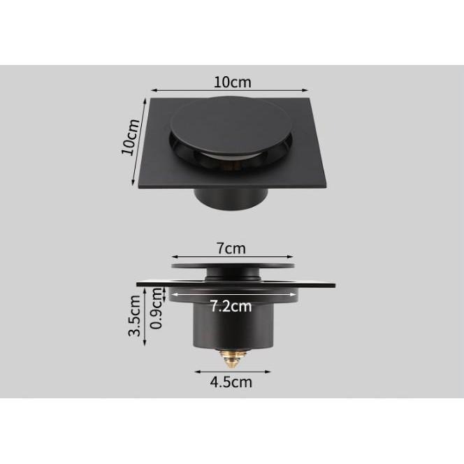尚丞照明 全銅地漏 台灣現貨秒出 地排 防臭 方形 按壓式 防蟲 排水孔 廁所 浴室-細節圖2