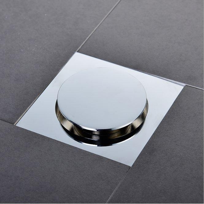 尚丞照明 全銅地漏 台灣現貨秒出 地排 防臭 方形 按壓式 防蟲 排水孔 廁所 浴室-細節圖3