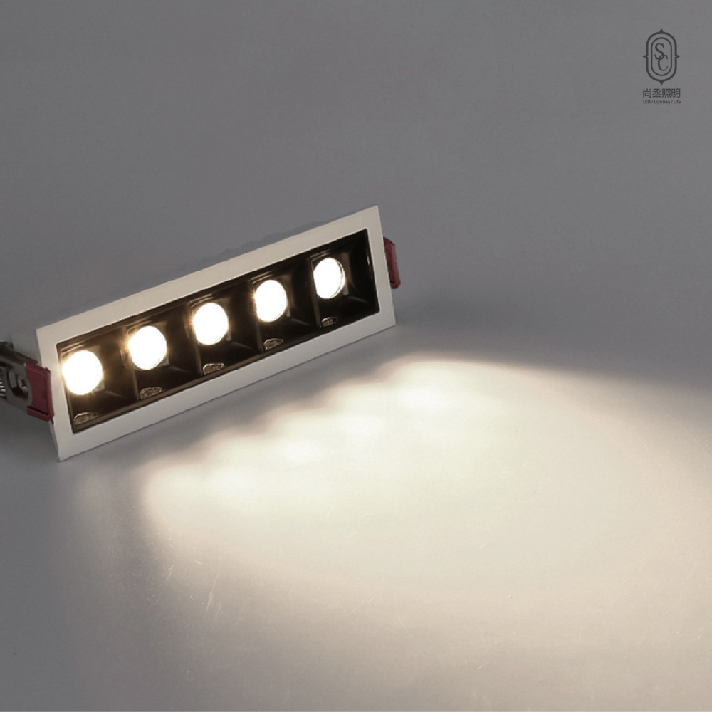 尚丞照明 LED 崁燈 崁入燈 格柵燈 條燈 投射 長方形 20瓦 20W 黑 白 防眩 新式崁燈 質感-細節圖5