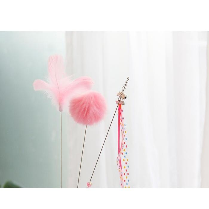 『伊果~現貨秒出』逗貓棒 向陽花逗貓棒 長杆逗貓棒 逗貓 貓咪 自嗨 鈴鐺 貓咪玩具 寵物玩具 寵物用品 流蘇逗貓棒 羽-細節圖6