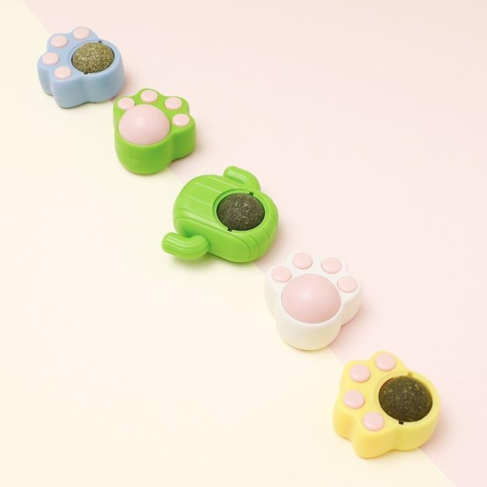 『伊果~現貨秒出』寵物玩具 自嗨 解悶 薄荷球玩具 貓薄荷球 耐抓 耐咬 磨牙 磨牙玩具 貓玩具 薄荷草 旋轉薄荷球 寵-細節圖4