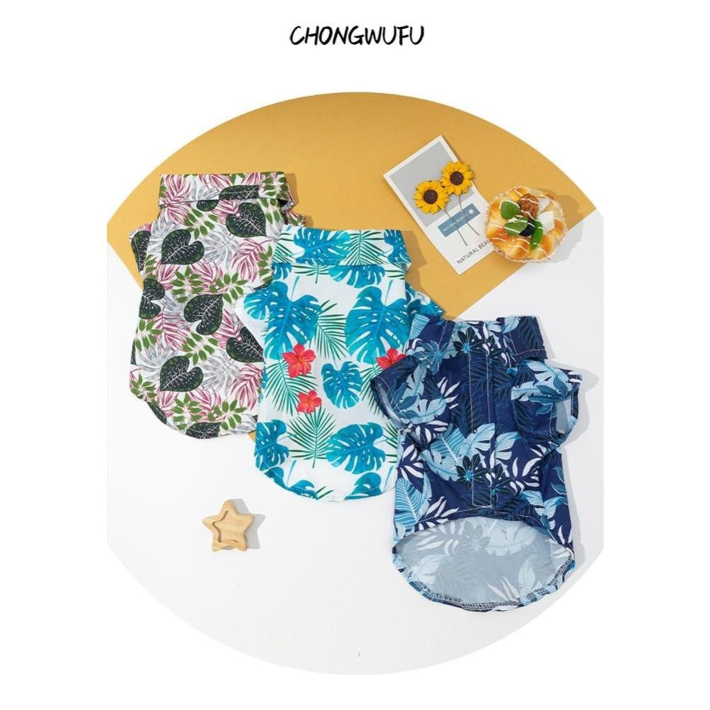 『伊果~現貨秒出』狗襯衫 夏威夷襯衫 小狗襯衫 寵物衣服 寵物襯衫 寵物造型 快速穿脫 魔鬼氈襯衫 寵物用品-細節圖4