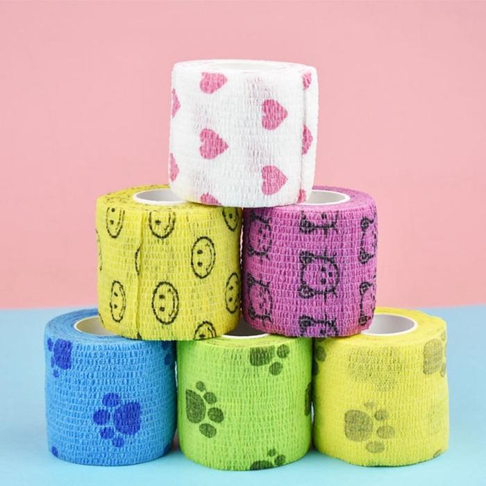 『伊果~現貨秒出』寵物繃帶 自黏繃帶 寵物自黏繃帶 印花自黏繃帶 寵物醫療繃帶 外出繃帶 狗繃帶 貓繃帶 狗自黏繃帶 貓-細節圖4