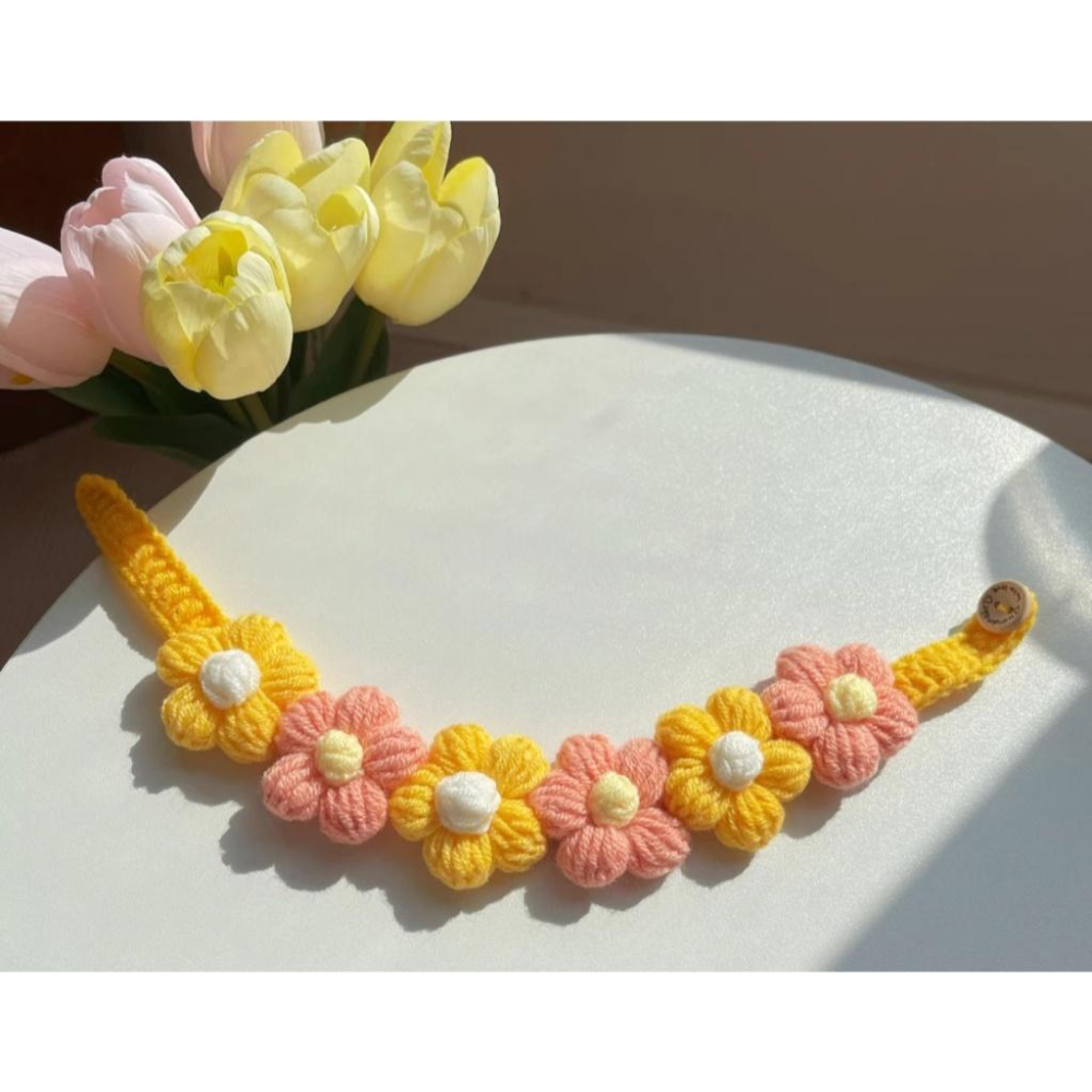 『伊果~現貨秒出』寵物飾品 寵物項圈 寵物項鍊 手工項圈 花朵項圈 花朵項鍊 編織項圈 貓項圈 貓項鍊 狗項圈-細節圖6