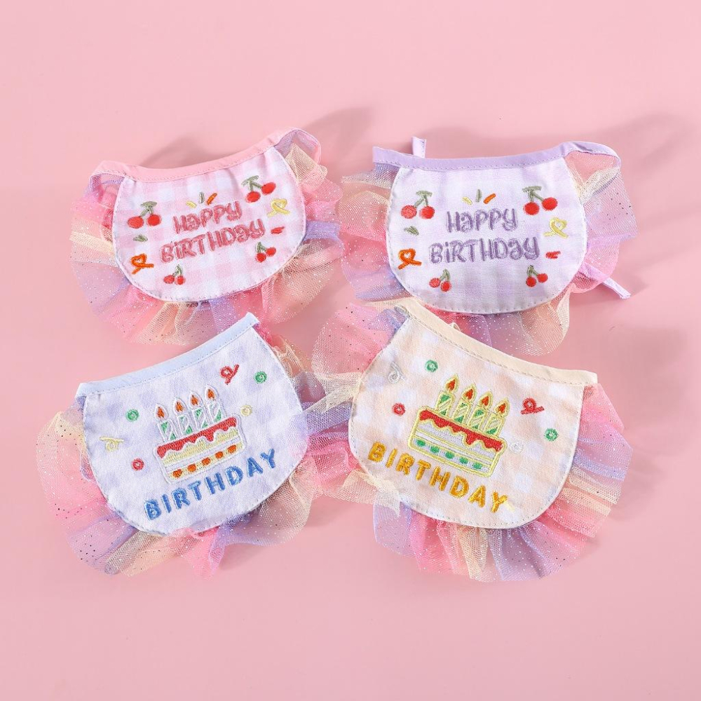 『伊果~現貨秒出』生日帽 寵物頭套 寵物帽 寵物飾品 狗帽子 貓帽子 寵物頭飾 寵物變裝 寵物衣服 刺繡格子-細節圖7