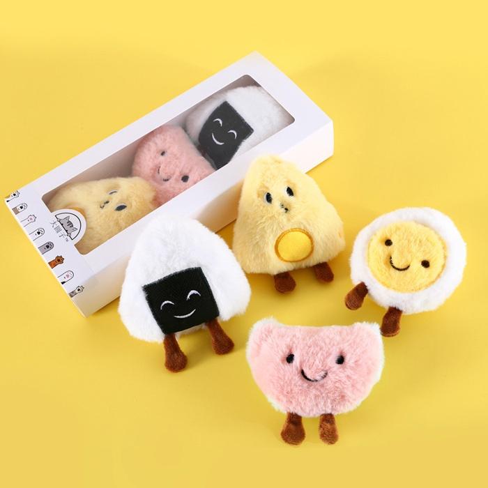 『伊果~現貨秒出』寵物玩具 飯糰娃娃 自嗨 解悶 毛絨玩具 發聲玩具 耐抓 耐咬 磨牙 磨牙玩具 狗玩具 貓玩具 薄荷草-細節圖3