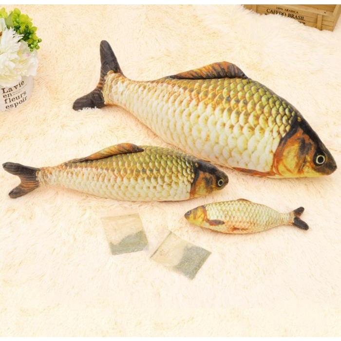 『伊果~現貨秒出』仿真魚 寵物玩具 貓薄荷 鯽魚 貓草玩具 貓薄荷玩具 貓草 貓咪玩具 貓玩具 貓抱枕 逗貓 貓咪紓壓-細節圖5