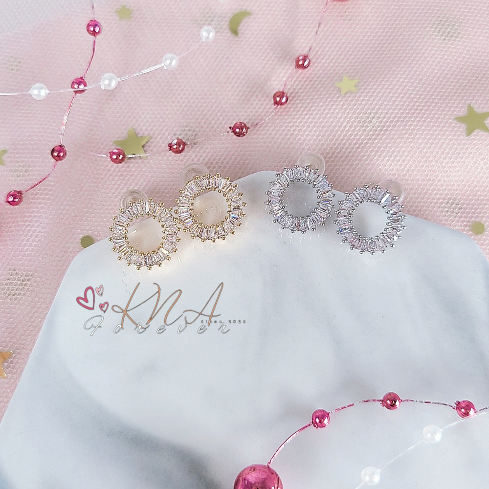 ✤KNA │KOREA正韓 925純銀針 閃耀光環耳環 │抗過敏 耳針 養耳棒 純銀耳環 韓國飾品-細節圖2