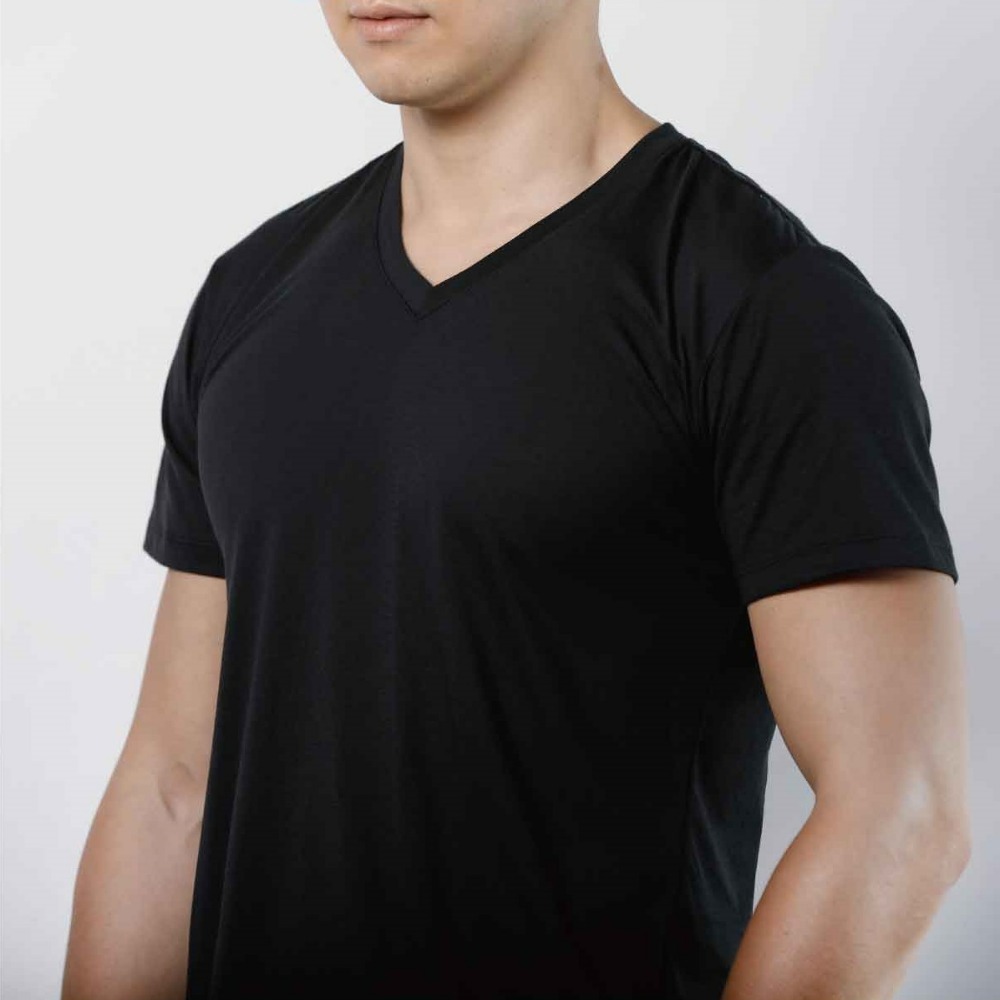 台灣製~現貨+預購  V領吸濕排汗短袖上衣~涼感速乾~輕盈舒適~彈性佳~3色~M~XXL尺寸~-細節圖4