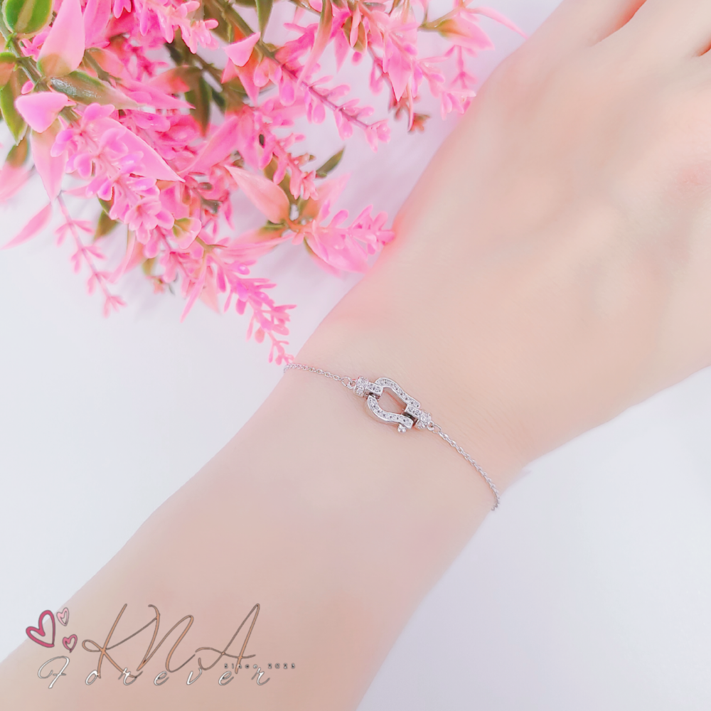 ✤KNA │KOREA正韓 馬蹄鐵手鍊 │韓國飾品 韓國髮圈 韓國髮箍 東大門 正韓手鍊 生日禮物 女生禮物 氣質手鍊-細節圖3