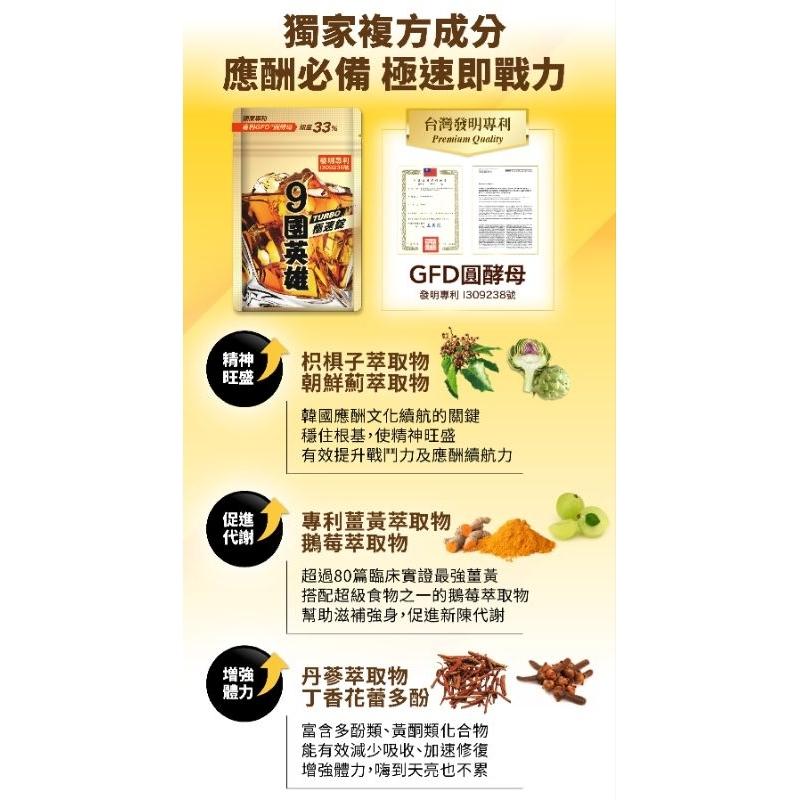24hr出貨免運✨九國英雄 極速錠 宿醉神器 應酬喝酒必備 喉嚨借過海量乾杯、熬夜加班、跑趴戰將 天然薑黃 婕樂纖 9國-細節圖7