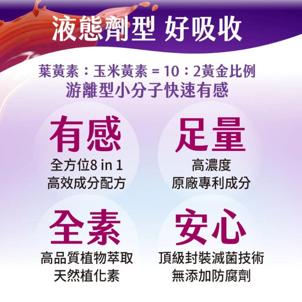 現貨免運✨葉黃素 葉黃素EX飲 近視雷射保養 拒絕眼睛酸澀 游離型葉黃素 智利酒果 花青素 金盞花葉黃素精華飲 婕樂纖-細節圖6