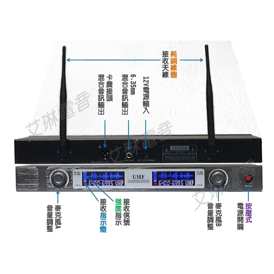 UHF 調頻無線麥克風 60頻道-細節圖2