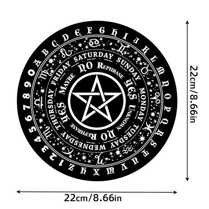 五芒星偉特塔羅星座靈擺盤 靈擺訊息板 星期 傳訊 占卜 Wicca 魔法 女巫 儀式 水晶 擺件 裝飾 神祕學 禮物-五-細節圖2