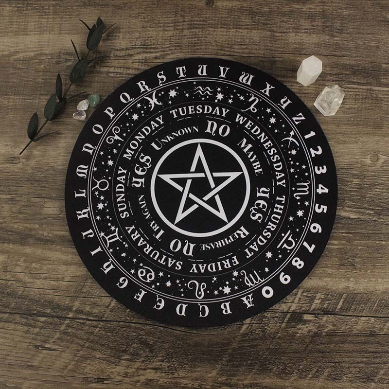 五芒星偉特塔羅星座靈擺盤 靈擺訊息板 星期 傳訊 占卜 Wicca 魔法 女巫 儀式 水晶 擺件 裝飾 神祕學 禮物-五-規格圖8
