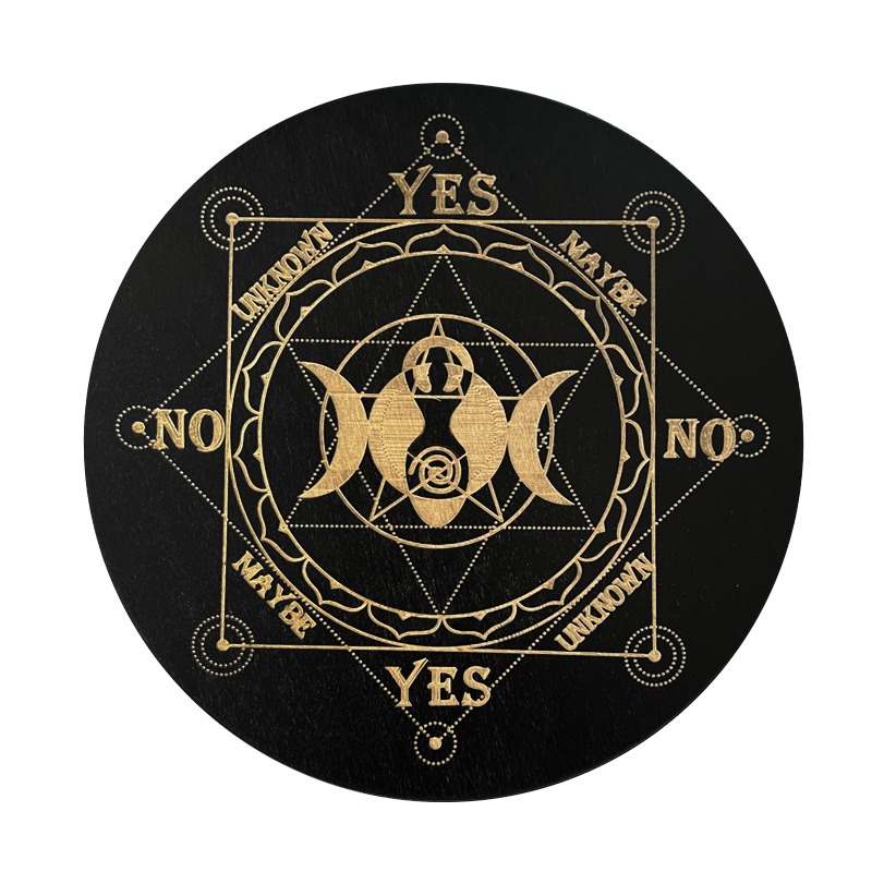 靈擺占卜訊息板 信息板 水晶展示 威卡 日月星 魔法 星座 祭壇 女巫 儀式 擺件 Wicca 神祕學 符號 禮物-細節圖2