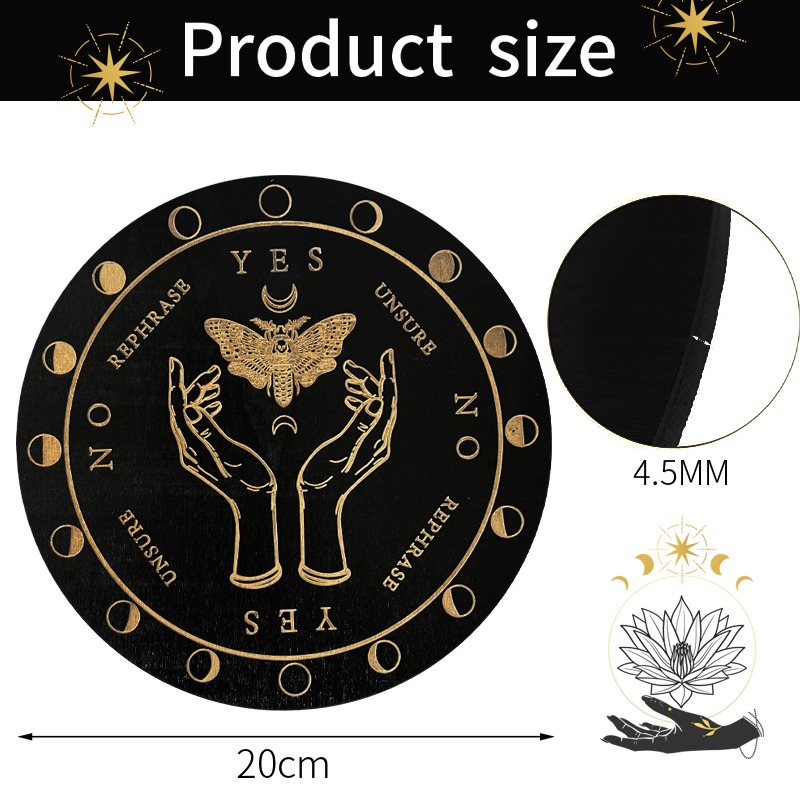 靈擺占卜訊息板 信息板 水晶展示 威卡 日月星 魔法 星座 祭壇 女巫 儀式 擺件 Wicca 神祕學 符號 禮物-細節圖6