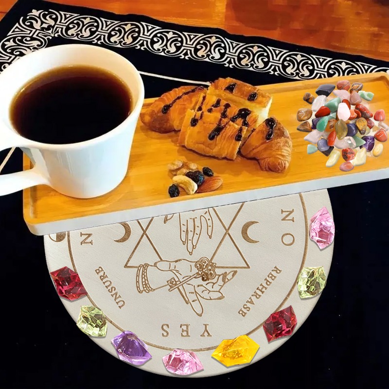 靈擺占卜訊息板 信息板 水晶展示 威卡 日月星 魔法 星座 祭壇 女巫 儀式 擺件 Wicca 神祕學 符號 禮物-細節圖9