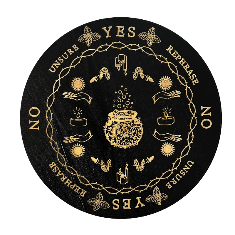 靈擺占卜訊息板 信息板 水晶展示 威卡 日月星 魔法 星座 祭壇 女巫 儀式 擺件 Wicca 神祕學 符號 禮物-規格圖9