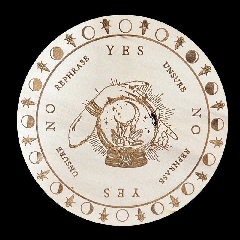 靈擺占卜訊息板 信息板 水晶展示 威卡 日月星 魔法 星座 祭壇 女巫 儀式 擺件 Wicca 神祕學 符號 禮物-規格圖9