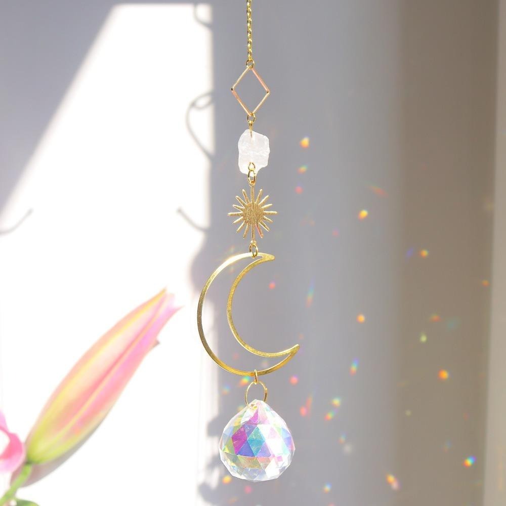 Suncatcher 簡約天體月相太陽捕手｜水晶掛飾 日月眼睛 歐美風 居家窗飾 喬遷禮物-細節圖4