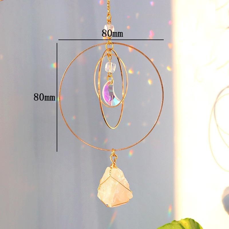 Suncatcher 原礦水晶多層金圈太陽捕手｜窗邊吊飾 掛飾 防小人招好運 禮物 民族風擺件-細節圖3