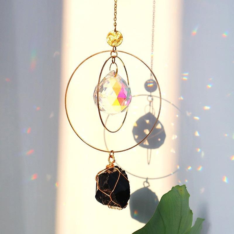 Suncatcher 原礦水晶多層金圈太陽捕手｜窗邊吊飾 掛飾 防小人招好運 禮物 民族風擺件-細節圖5