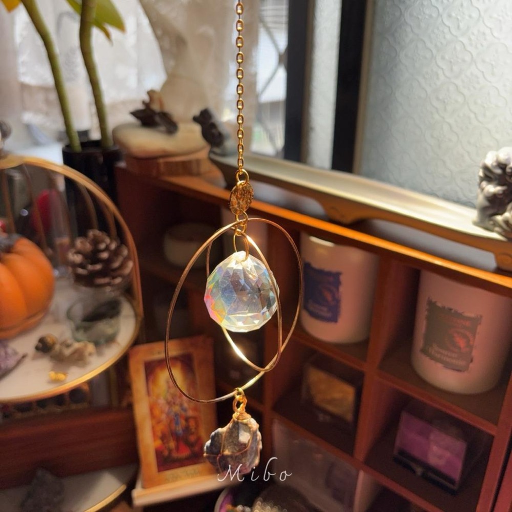 Suncatcher 原礦水晶多層金圈太陽捕手｜窗邊吊飾 掛飾 防小人招好運 禮物 民族風擺件-細節圖7