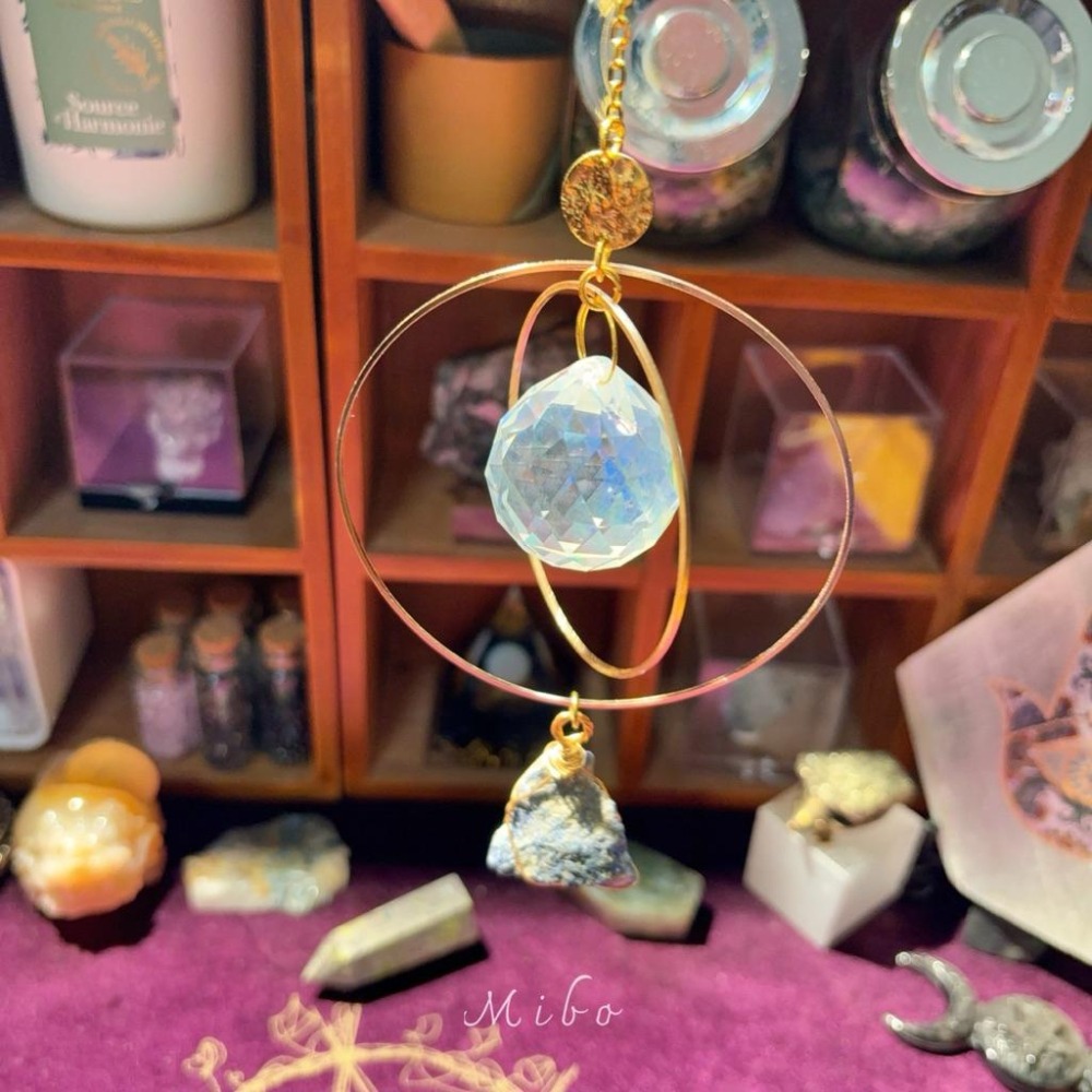 Suncatcher 原礦水晶多層金圈太陽捕手｜窗邊吊飾 掛飾 防小人招好運 禮物 民族風擺件-細節圖8
