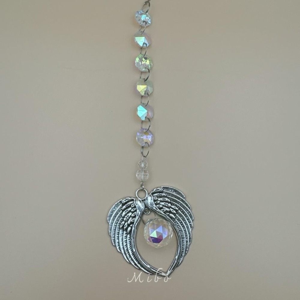 Suncatcher 天使翅膀太陽捕手｜光影療癒 銀色 掛飾 歐美風 居家裝飾 禮物 喬遷擺設-細節圖5