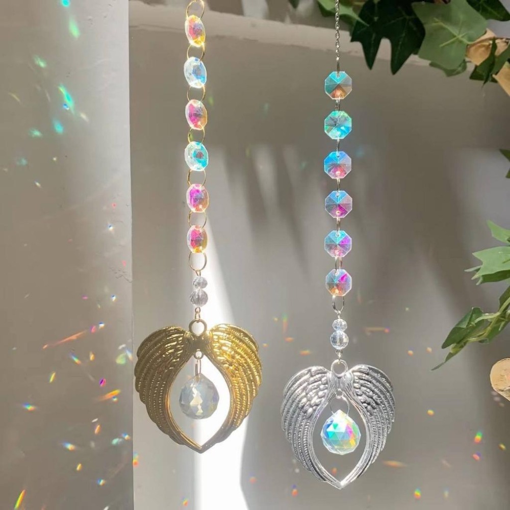 Suncatcher 天使翅膀太陽捕手｜光影療癒 銀色 掛飾 歐美風 居家裝飾 禮物 喬遷擺設-細節圖7