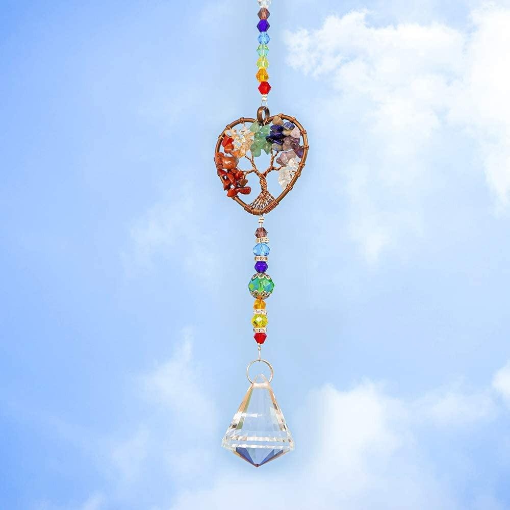Suncatcher 生命之樹太陽捕手 風鈴 全視之眼 神聖符號 空氣鳳梨 陽光 捕夢網 窗戶 吊墜 房間裝飾 居家裝飾-細節圖5