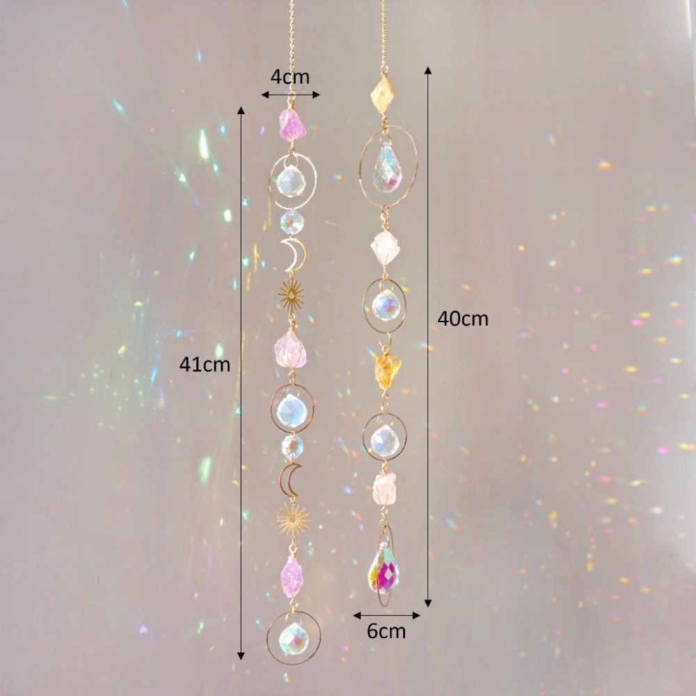 Suncatcher 紫晶原石長墜太陽捕手 水晶 風鈴 空氣鳳梨 陽光 捕夢網 窗戶 吊墜 房間裝飾 居家裝飾 水晶稜鏡-細節圖2